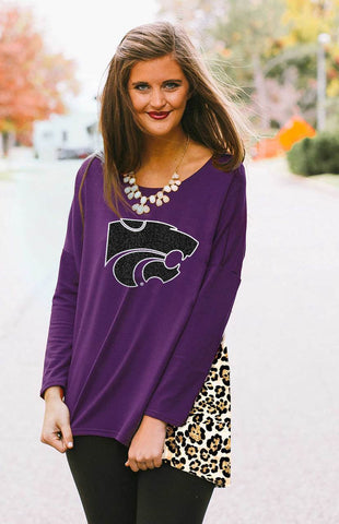 Kansas State Leopard Back Tunic Top