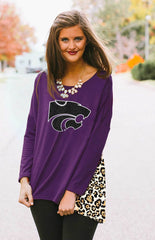 Kansas State Leopard Back Tunic Top