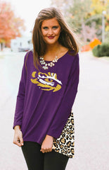 Louisiana State Leopard Back Tunic Top