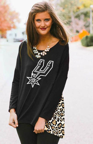 San Antonio Spurs Leopard Back Tunic Top