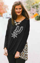 San Antonio Spurs Leopard Back Tunic Top