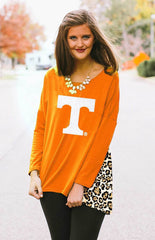 Tennessee Leopard Back Tunic Top