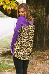TCU Leopard Back Tunic Top