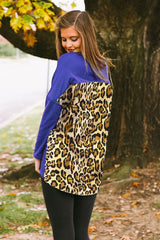 OKC Thunder Leopard Back Tunic Top