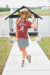 Alabama Crimson Tide Knot So Basic Cuff Tee
