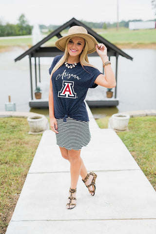 Arizona Wildcats Knot So Basic Cuff Tee