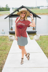 Arkansas Razorbacks Knot So Basic Cuff Tee
