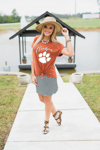 Clemson Tigers Knot So Basic Cuff Tee