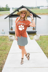 Clemson Tigers Knot So Basic Cuff Tee