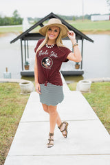 Florida State Seminoles Knot So Basic Cuff Tee