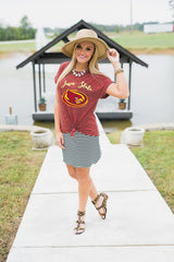 Iowa State Cyclones Knot So Basic Cuff Tee