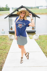 Oklahoma City Thunder Knot So Basic Cuff Tee