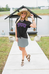 TCU Horned Frogs Knot So Basic Cuff Tee
