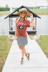 Georgia Bulldogs Knot So Basic Cuff Tee