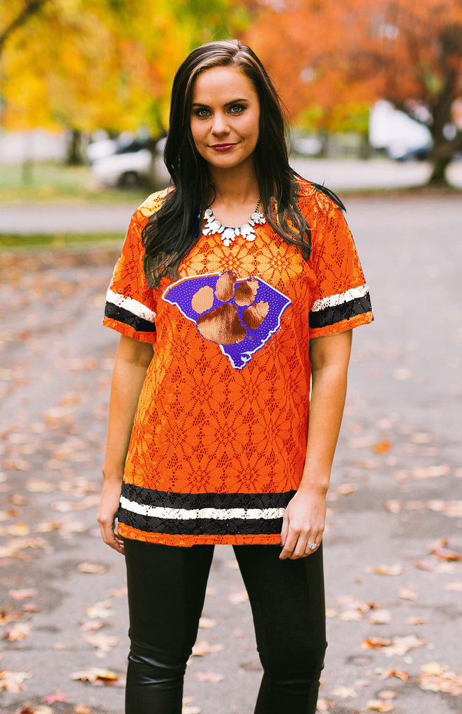 Clemson "Lace to the Finish" Lace Jersey