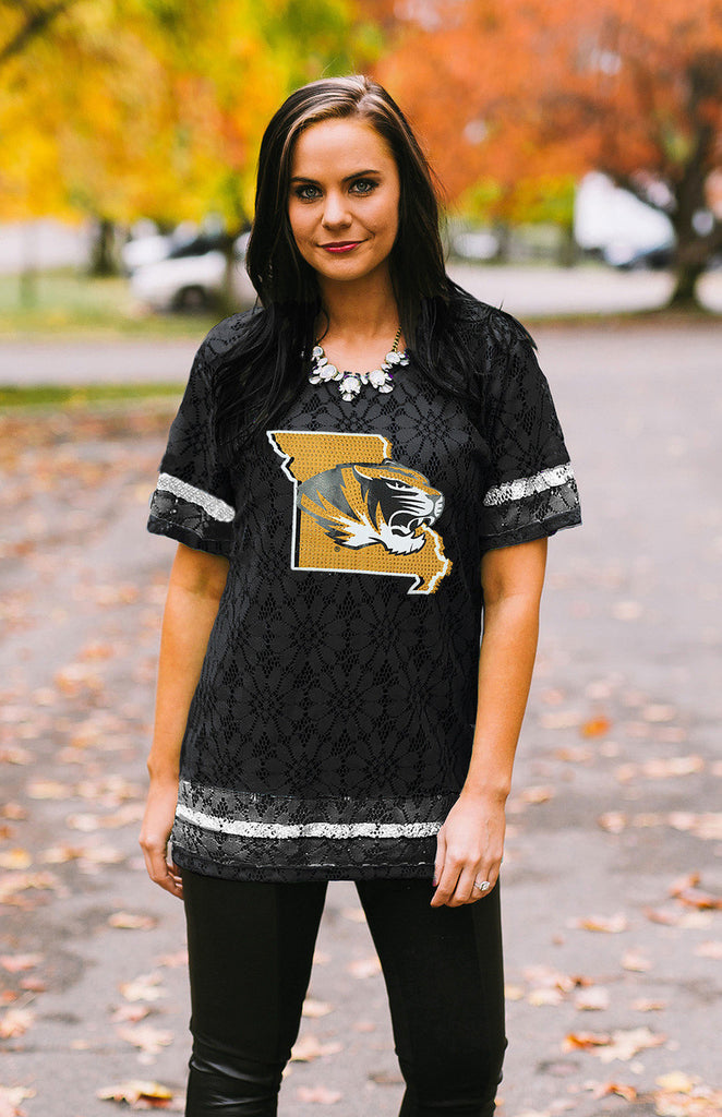 Missouri "Lace to the Finish" Lace Jersey