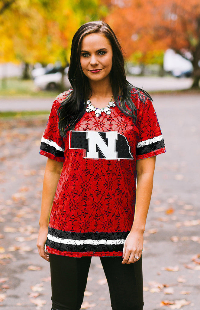 Nebraska "Lace to the Finish" Lace Jersey