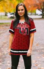 Oklahoma "Lace to the Finish" Lace Jersey