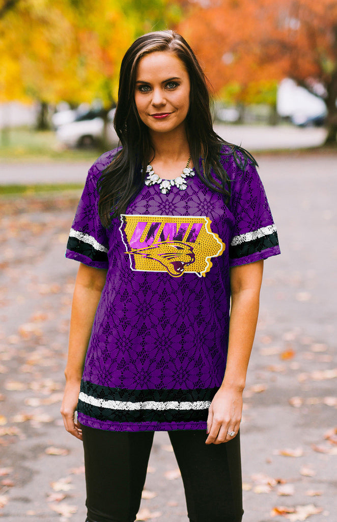 Northern Iowa "Lace to the Finish" lace Jersey