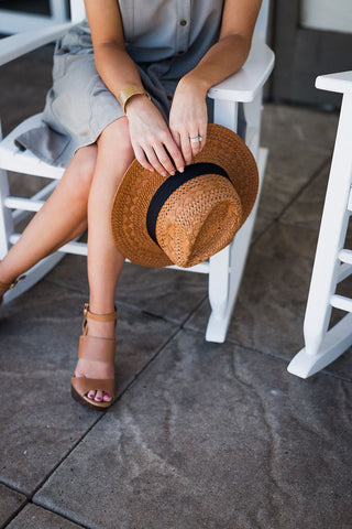 The Panama Straw Statement Hat- Dark Tan