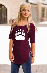 Montana "On with the Show" Scoop Neck Beaded Trim Tee
