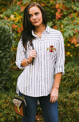 Iowa State Cyclones "I'll Be Back" Oversized Boyfriend Button Up