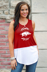 Arkansas Razorbacks Open Back Tank