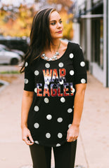 Auburn Polka Dot Half Sleeve Tee