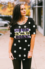 LSU Polka Dot Half Sleeve Tee