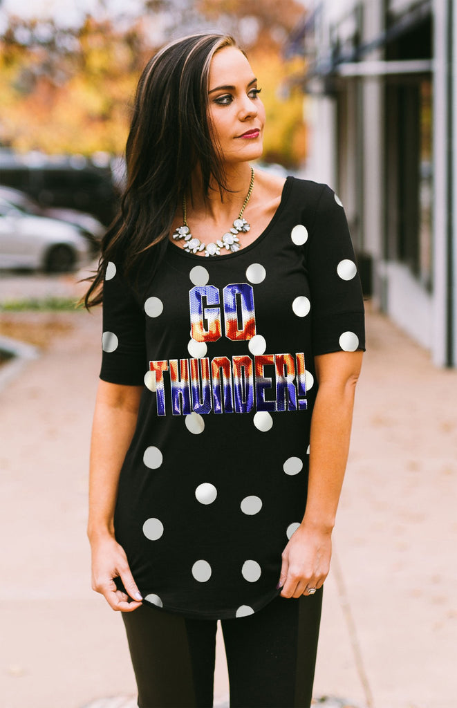 Oklahoma City Thunder Polka Dot Half Sleeve Tee