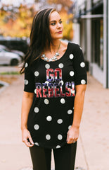 Ole Miss Polka Dot Half Sleeve Tee