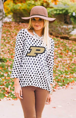 Purdue "Style Spotted" Polka Dot Sweater