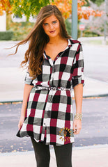 Arizona State "Just Checkin" Plaid and Leopard Belted Dress