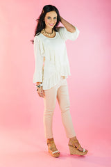 Creme De La Creme Ruffle Top
