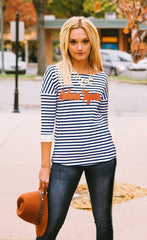 Auburn "Show Your Stripes" Side Button Top