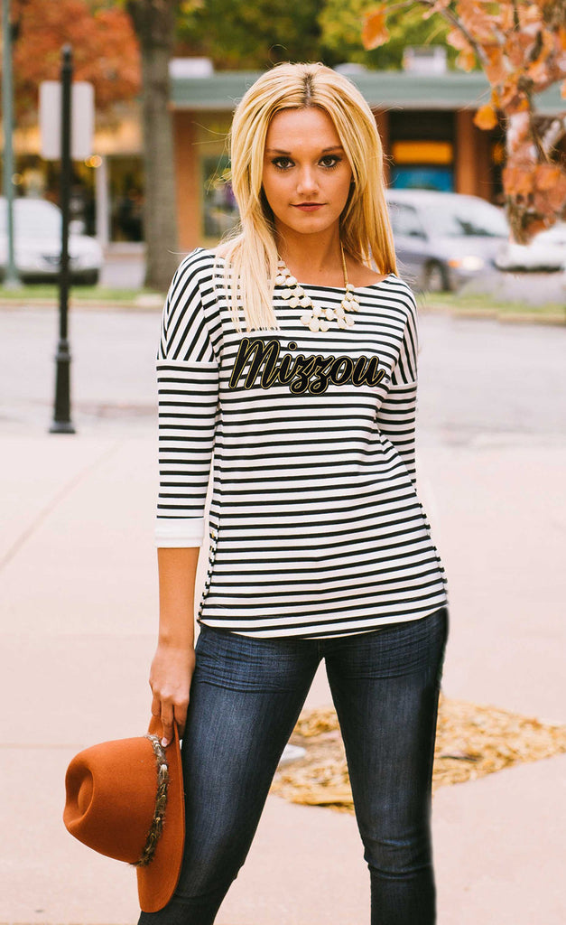 Missouri "Show Your Stripes" Side Button Top