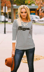 Missouri "Show Your Stripes" Side Button Top