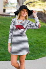 Arkansas "Take it Easy" Stripe French Terry Tunic