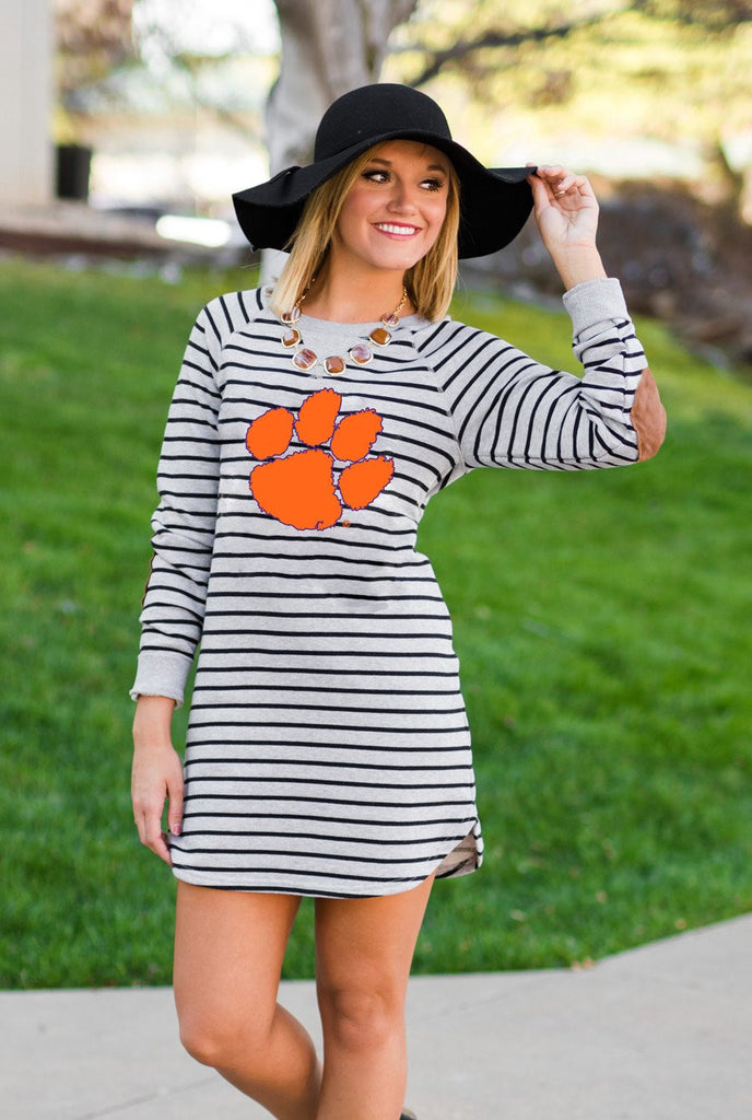 Clemson "Take it Easy" Stripe French Terry Tunic