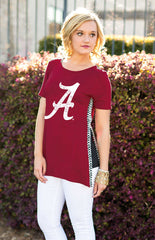 Alabama Crimson Tide Herringbone Side Split Tee