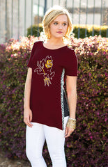 Arizona State Sun Devils Herringbone Side Split Tee