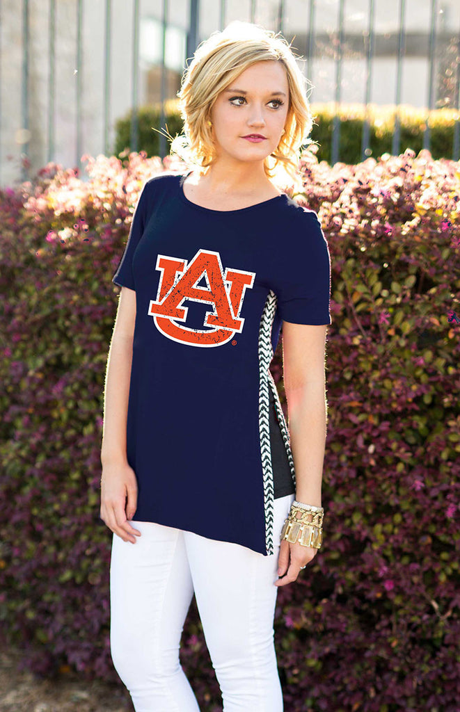 Auburn Tigers Herringbone Side Split Tee