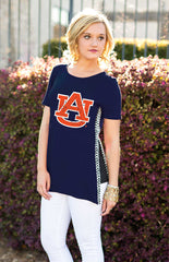 Auburn Tigers Herringbone Side Split Tee