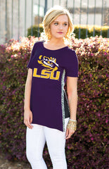 LSU Tigers Herringbone Side Split Tee