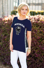 Nevada Wolfpack Herringbone Side Split Tee