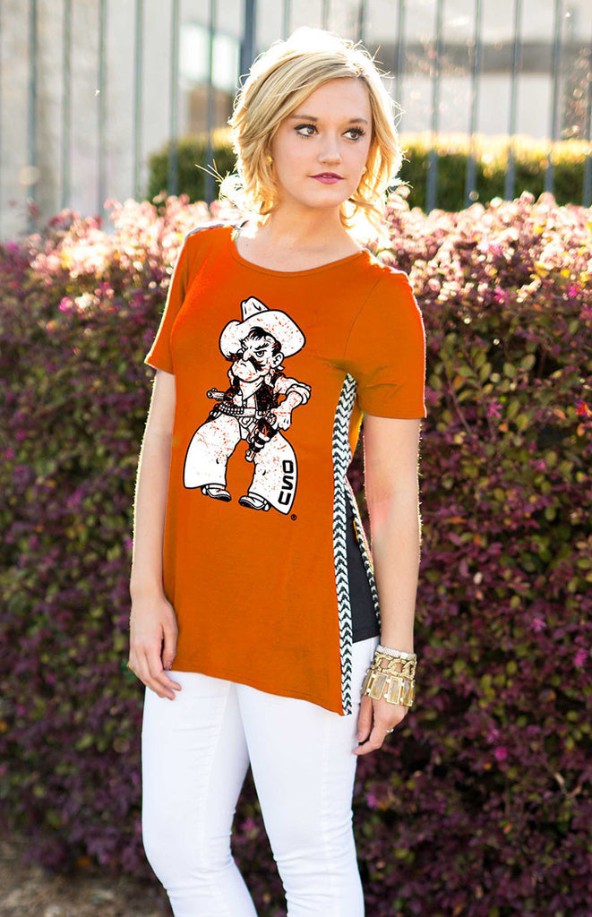 Oklahoma State Cowboys Herringbone Side Split Tee