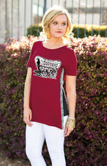 Oklahoma Sooners Herringbone Side Split Tee