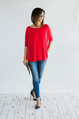 The Luxe Basic Bamboo Tee - Red