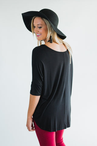 The Luxe Basic Bamboo Tee - Black