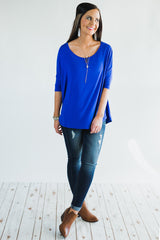 The Luxe Basic Bamboo Tee - Royal